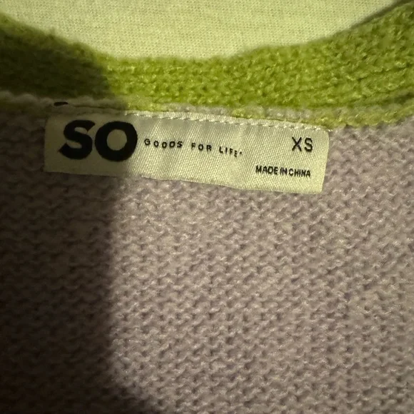 SO Green and Purple Knit Sweater - Picture 2 of 6
